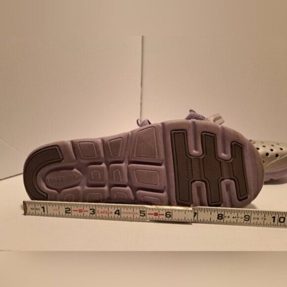 Stride Rite phibian big girls size 5, silver and purple, hook n loop closure - Picture 11 of 11